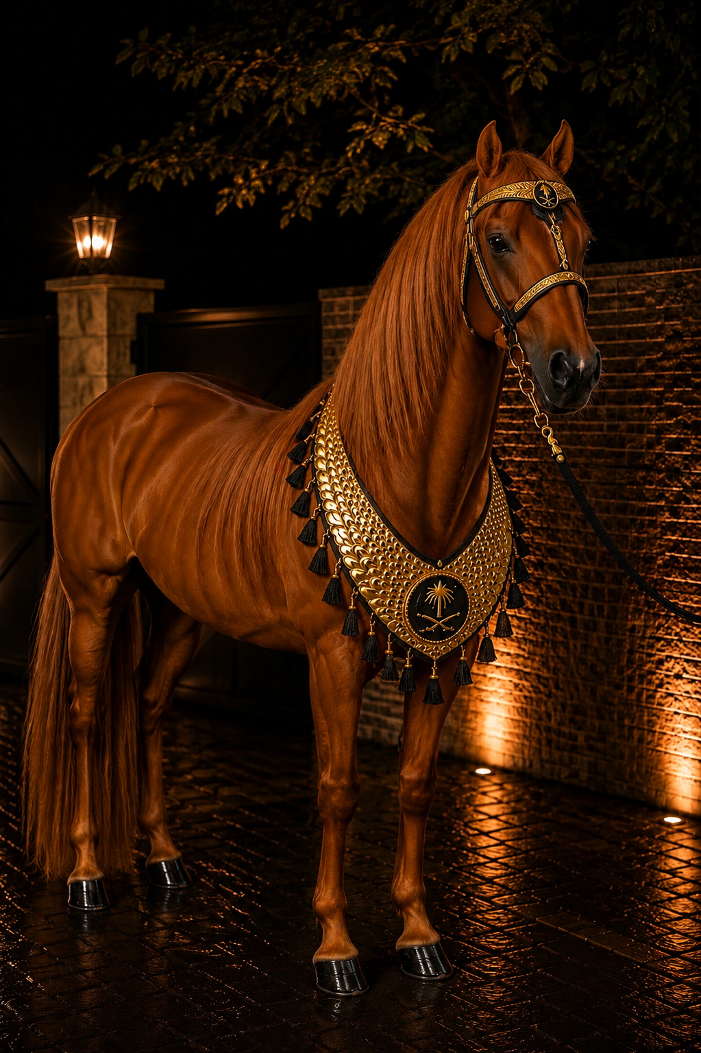 طقم خيل فاخر (صدرية + رأسية) – تصميم ملكي عربي