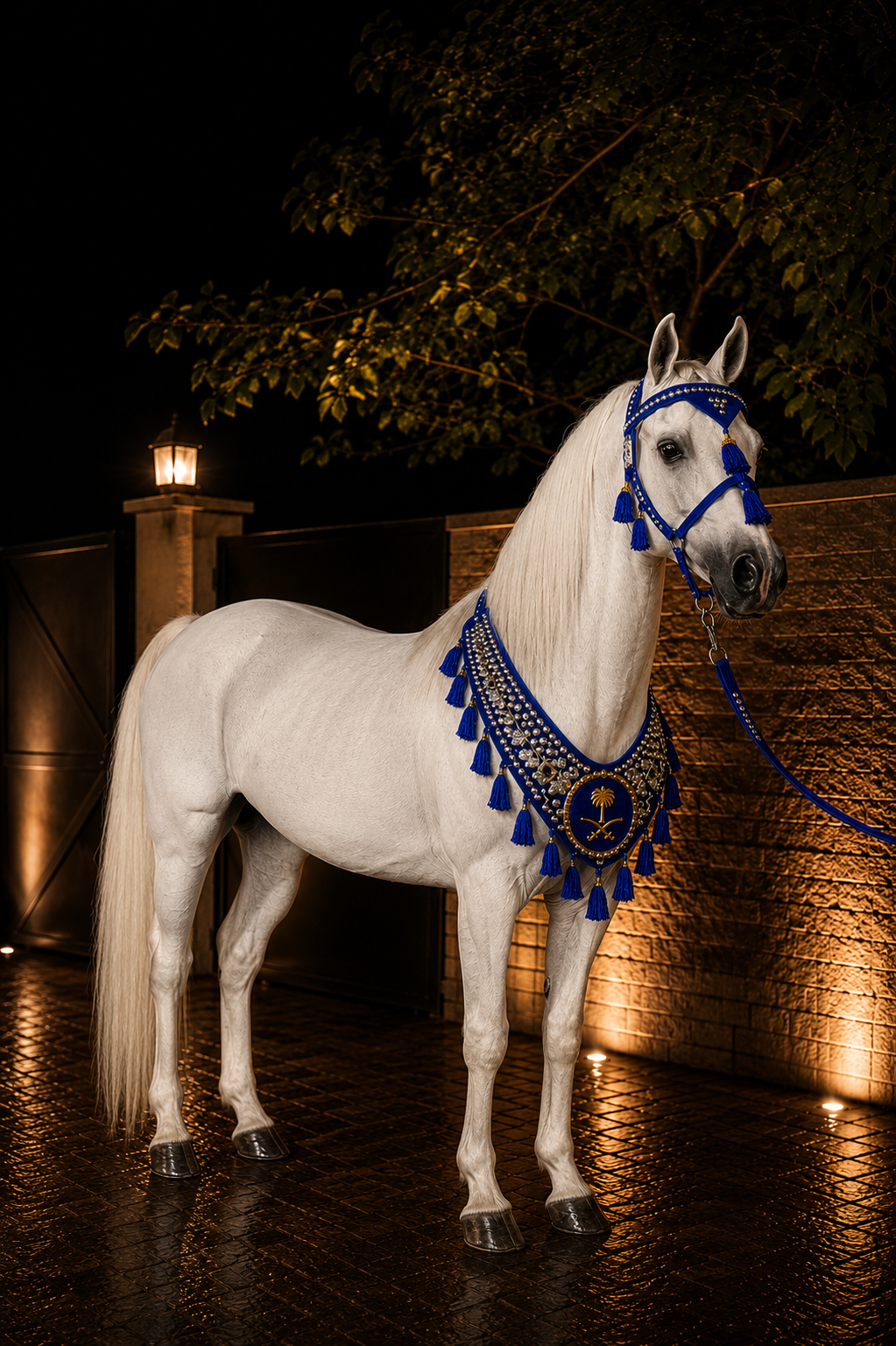 طقم خيل فاخر (صدرية + رأسية) – تصميم ملكي عربي