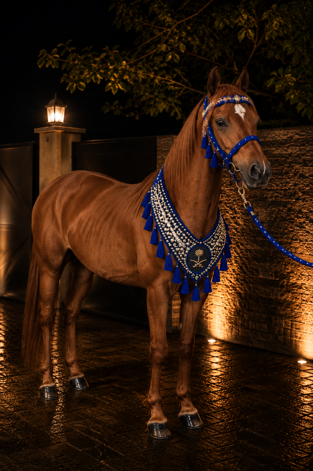 طقم خيل فاخر (صدرية + رأسية) – تصميم ملكي عربي