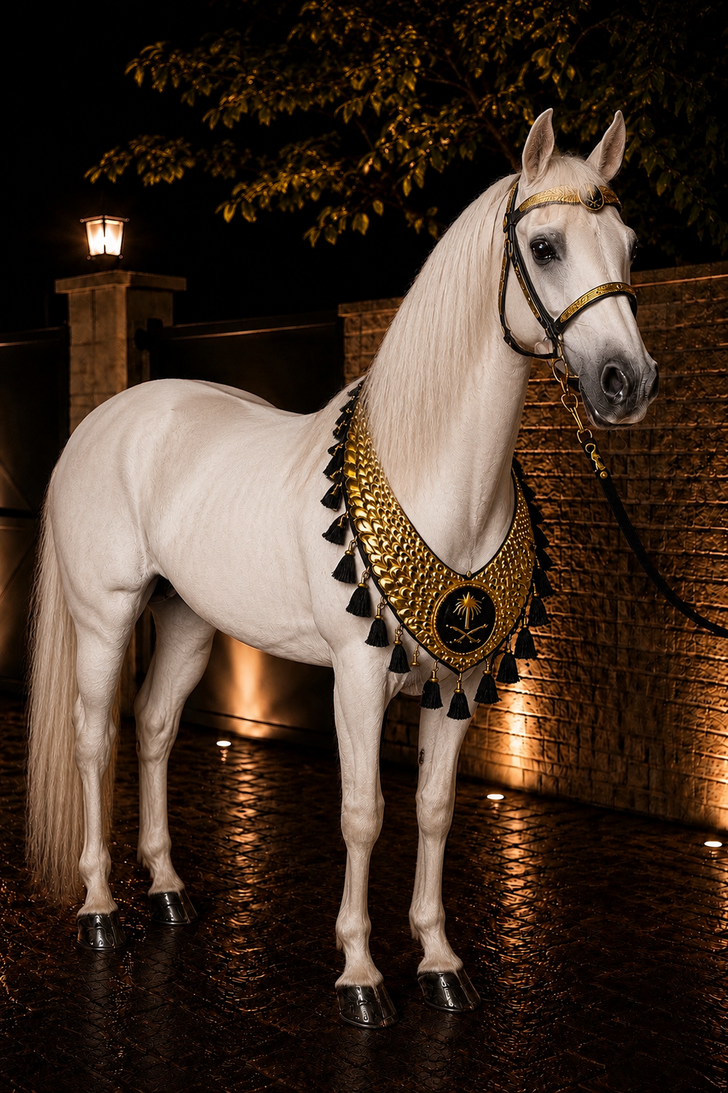 طقم خيل فاخر (صدرية + رأسية) – تصميم ملكي عربي