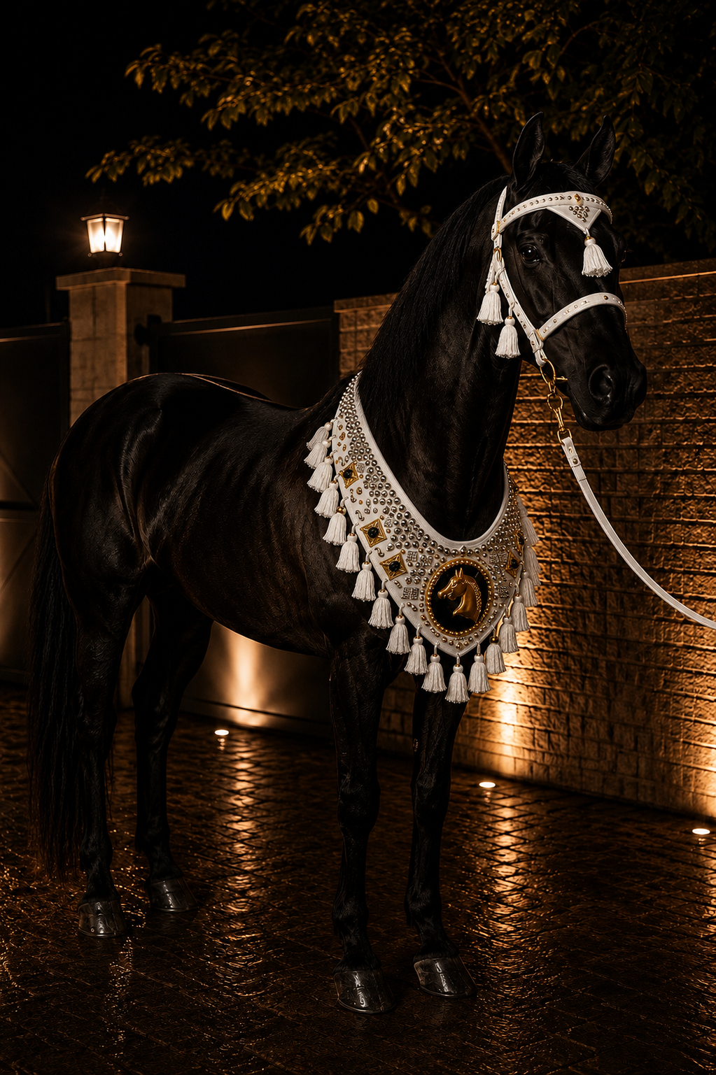 طقم خيل فاخر (صدرية + رأسية) – تصميم ملكي عربي