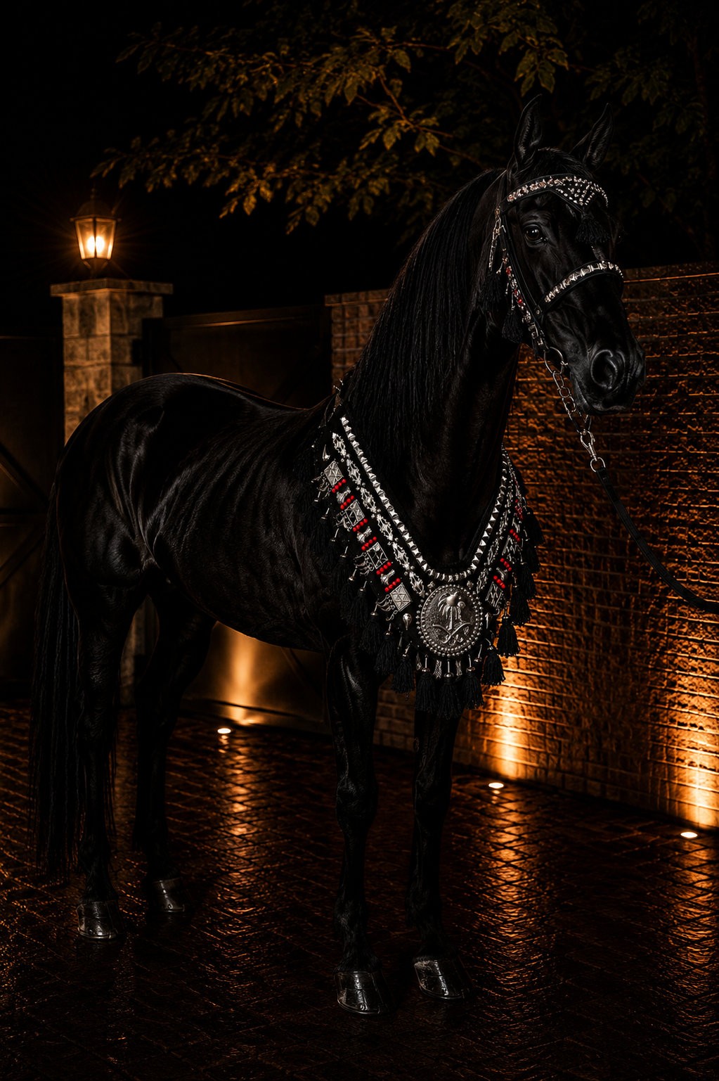 طقم خيل فاخر (صدرية + رأسية) – تصميم ملكي عربي