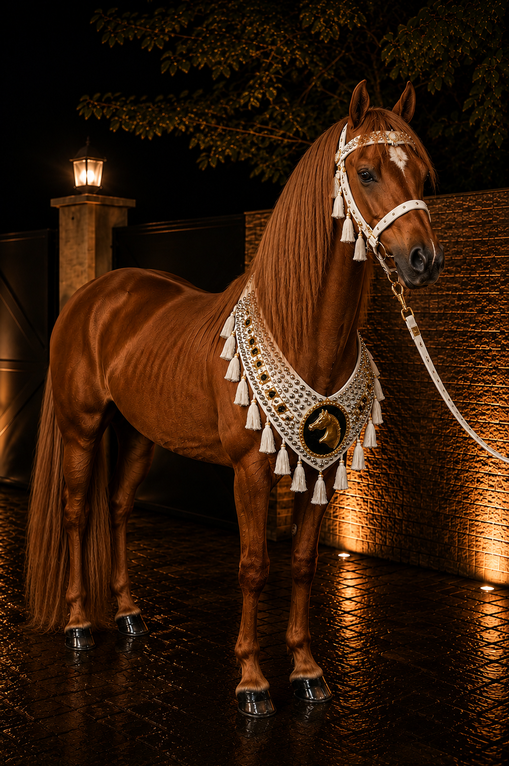 طقم خيل فاخر (صدرية + رأسية) – تصميم ملكي عربي