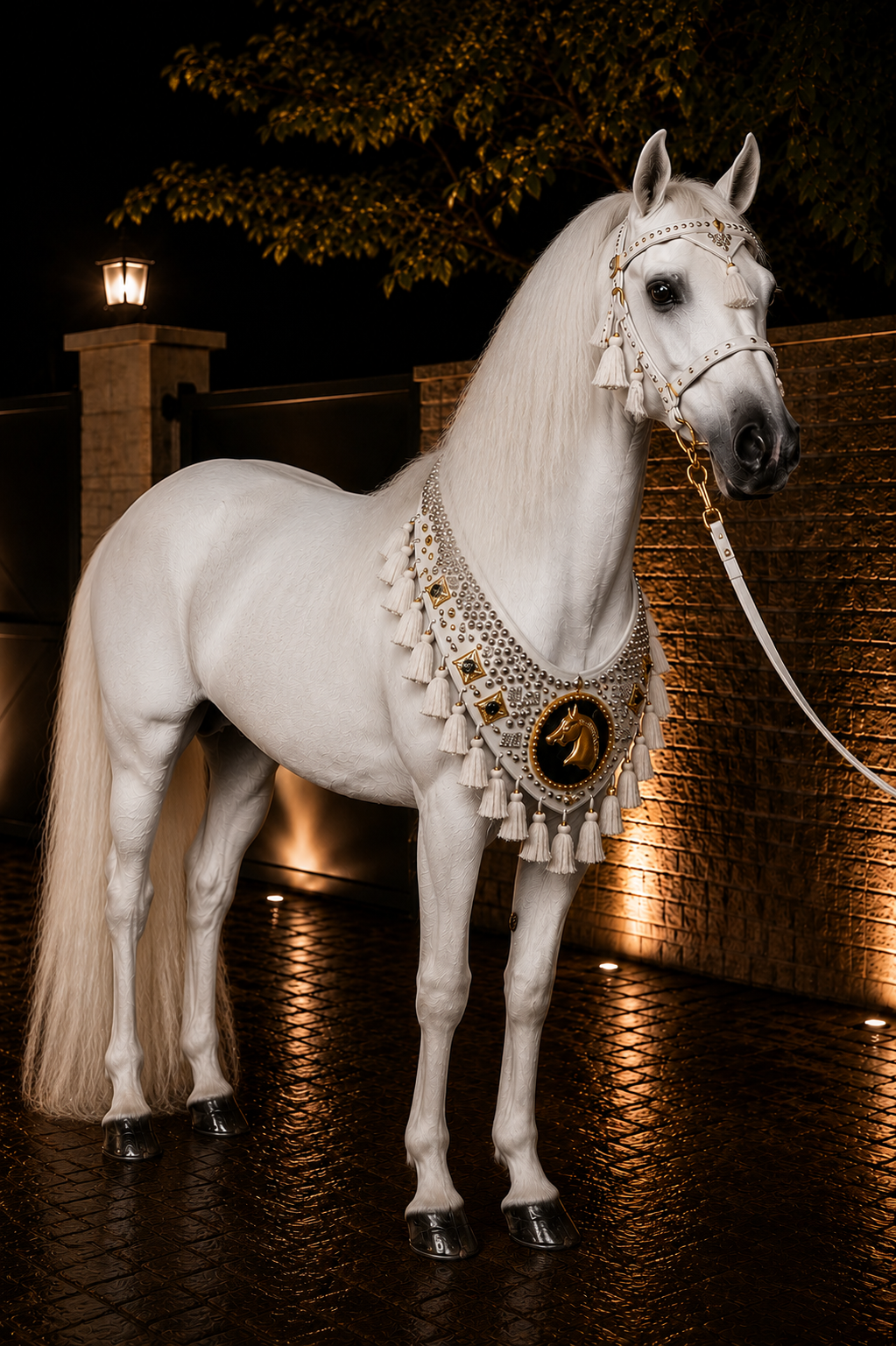 طقم خيل فاخر (صدرية + رأسية) – تصميم ملكي عربي